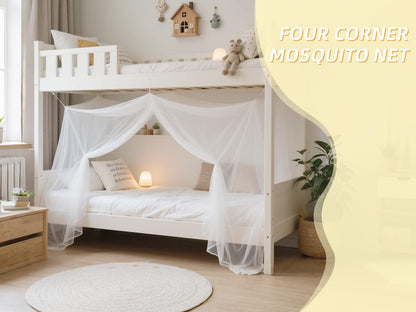 1.2M Wide Bed with White Extra Dense Quadrant Protection Mosquito Net,Dormitory Double Bed Cover Dense Insect Net for Camping,Family,Dormitory,Housing Bed Bug Protection (L:1.9m*W:1.2m)