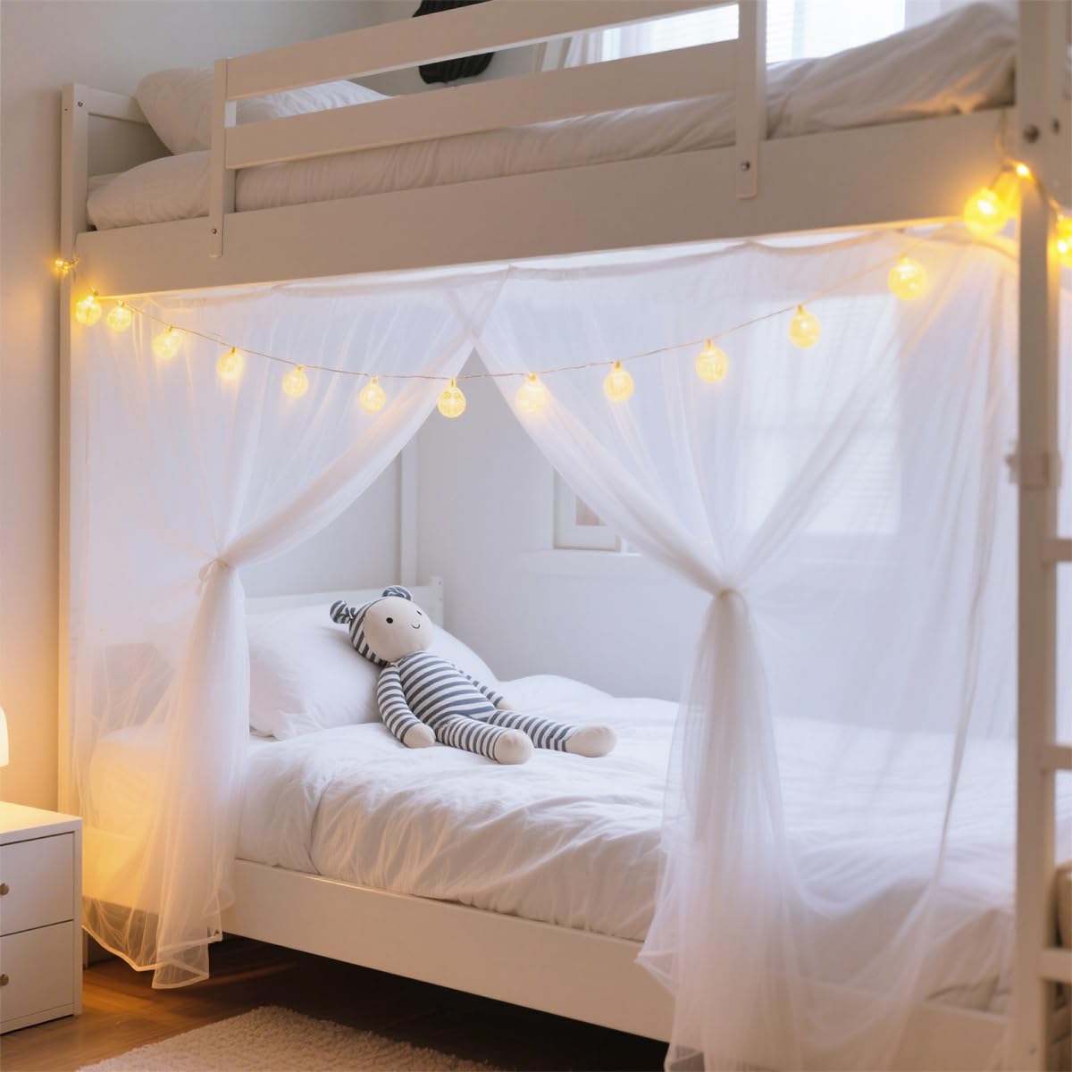 1.2M Wide Bed with White Extra Dense Quadrant Protection Mosquito Net,Dormitory Double Bed Cover Dense Insect Net for Camping,Family,Dormitory,Housing Bed Bug Protection (L:1.9m*W:1.2m)