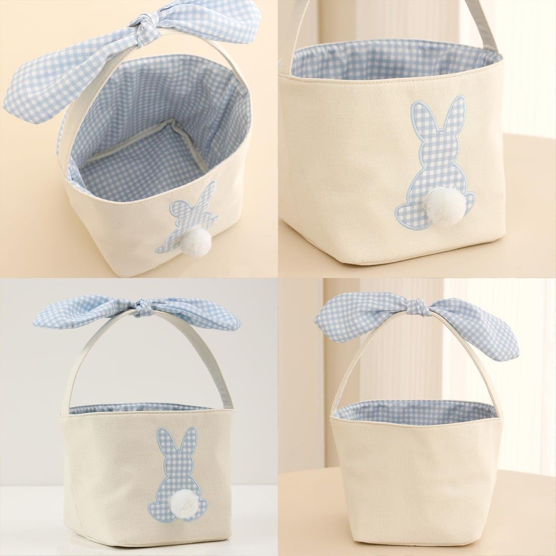 Personalized Baby Basket for Nursery, Baby Showers Gifts for Newborn, Nursery Name Basket, Custom Storage Baskets, Embroidery Storage for Newborn (Easter Basket 1)