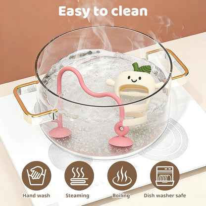 Baby High Chair Suction Toys Teething Chew - Silicone Apple Teething Relief Toys Silicone Teethers Table Toys, Food Grade Silicon for 6 12 18 Months(Beige)