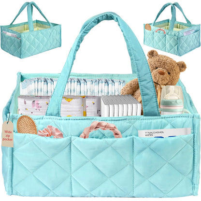 Baby Diaper Caddy Organizer, Nursery Storage Basket for Newborn Essentials, Travel Baby Basket for Diapers Baby Wipes, Organizer Tote Bag Storage Bin, Baby Shower Gifts (Maroon)