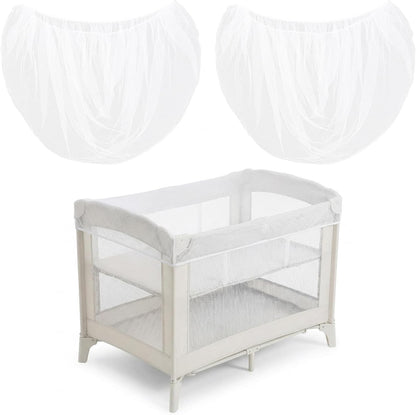 2Pcs Mosquito Net for Baby Bed Stroller, Breathable Portable Netting Cover for Bassinet, Travel Mini Crib, Car Seat, Cradle, Playard
