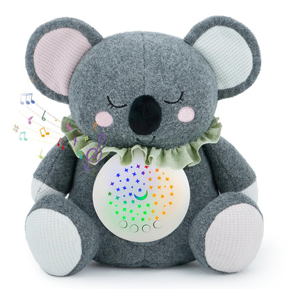 Baby Sleep Soother Bedtime Bear with Night Light Star Projector, Soft Cotton Stuffed Animal Toys for Boys Girls, Lullaby Music, White Noise for Newborn Shower Gifts