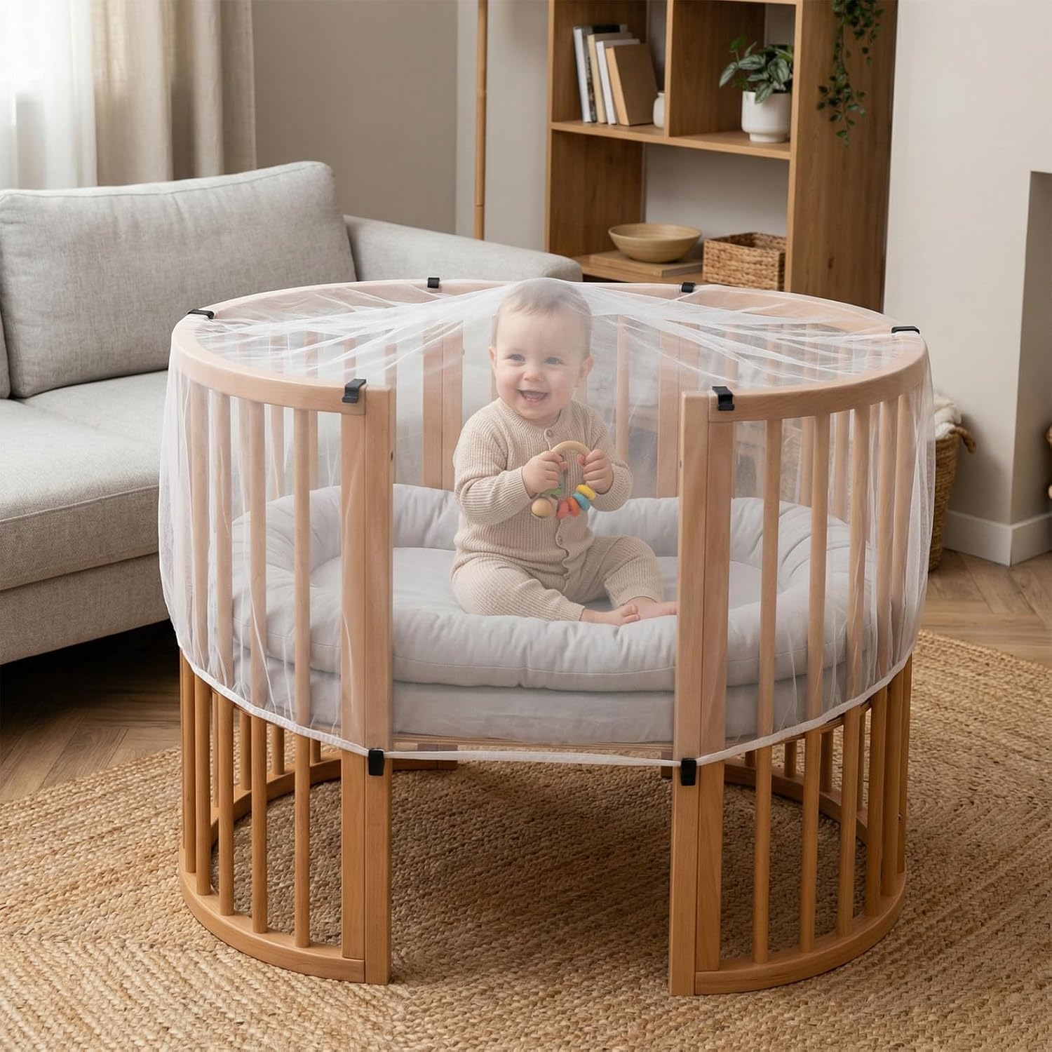 2Pcs Mosquito Net for Baby Bed Stroller, Breathable Portable Netting Cover for Bassinet, Travel Mini Crib, Car Seat, Cradle, Playard